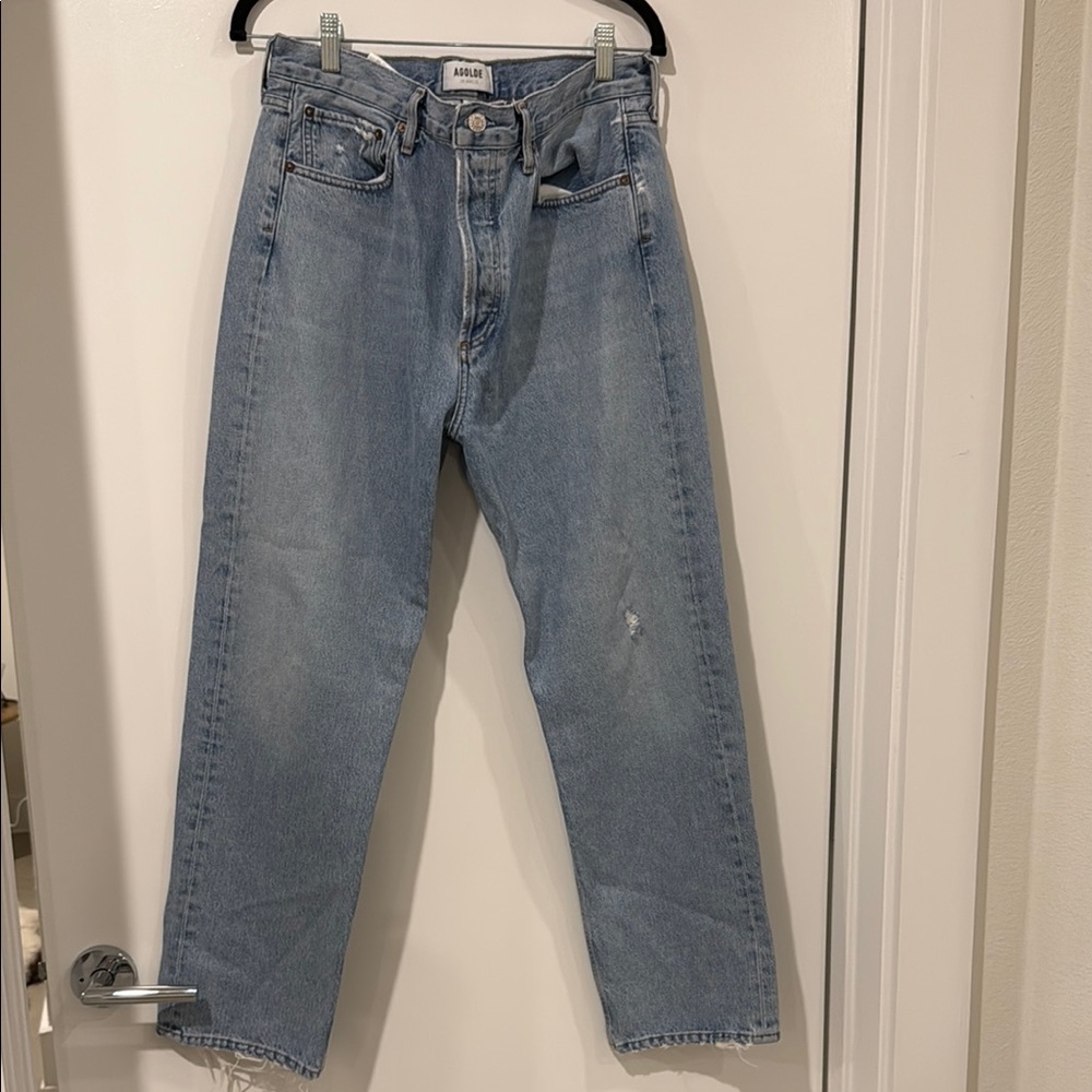 Agolde Blue High Rise Jeans Relaxed Fit